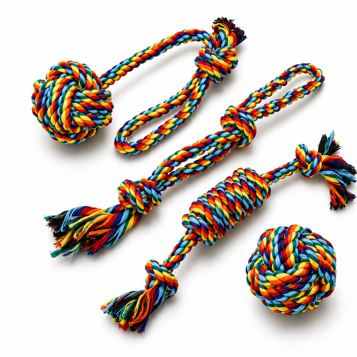 Classic Cotton Rope Dog Toys – 4 Pack
