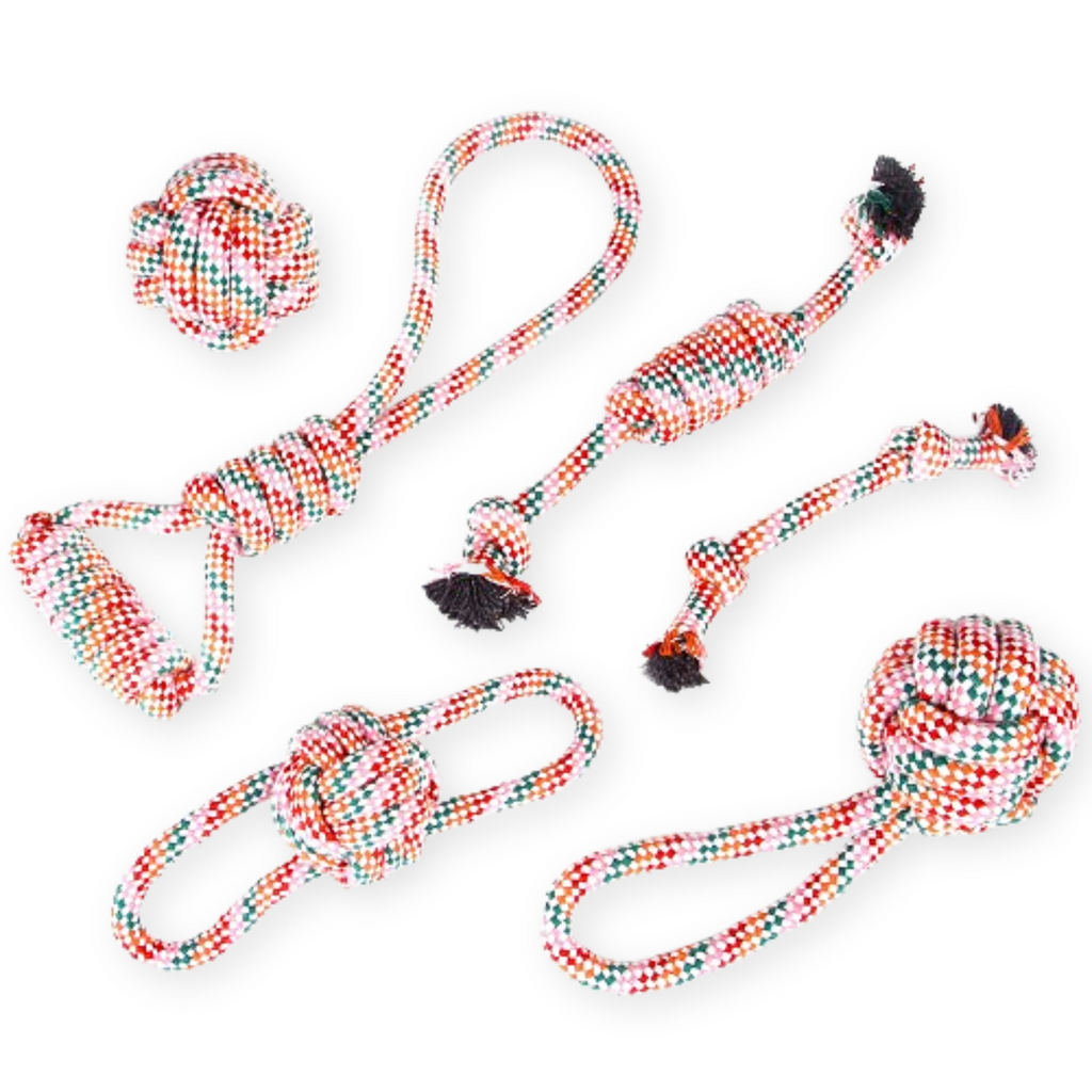 Heavy Duty Cotton Rope Dog Toys – 6 Pack