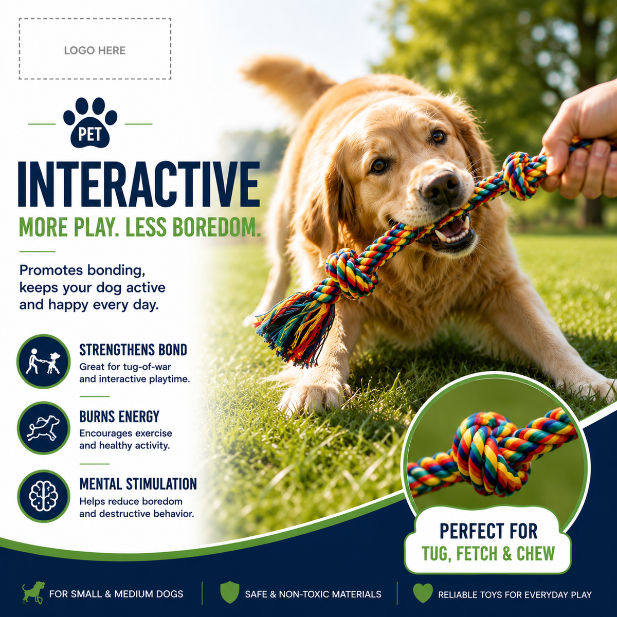 Classic Cotton Rope Dog Toys – 4 Pack