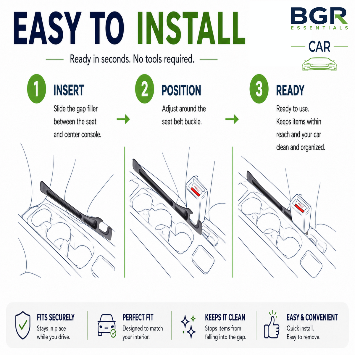 Car Seat Gap Filler – 2 Pack
