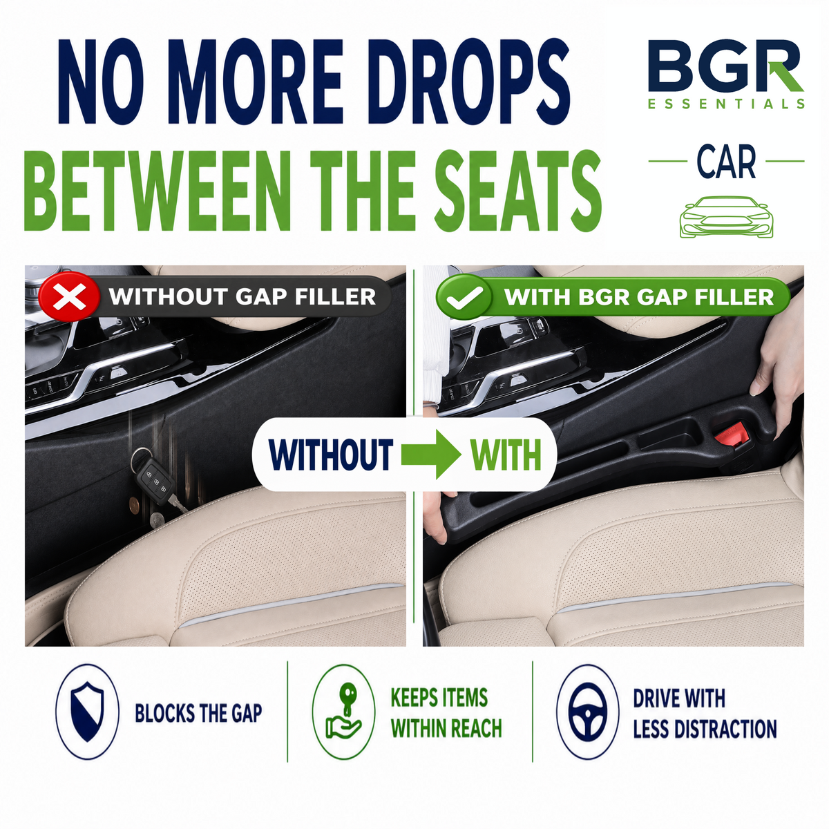 Car Seat Gap Filler – 2 Pack