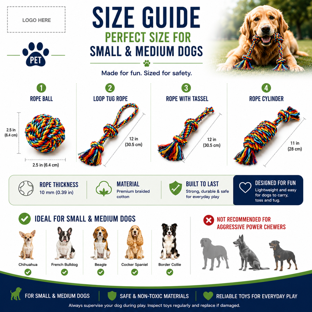 Classic Cotton Rope Dog Toys – 4 Pack